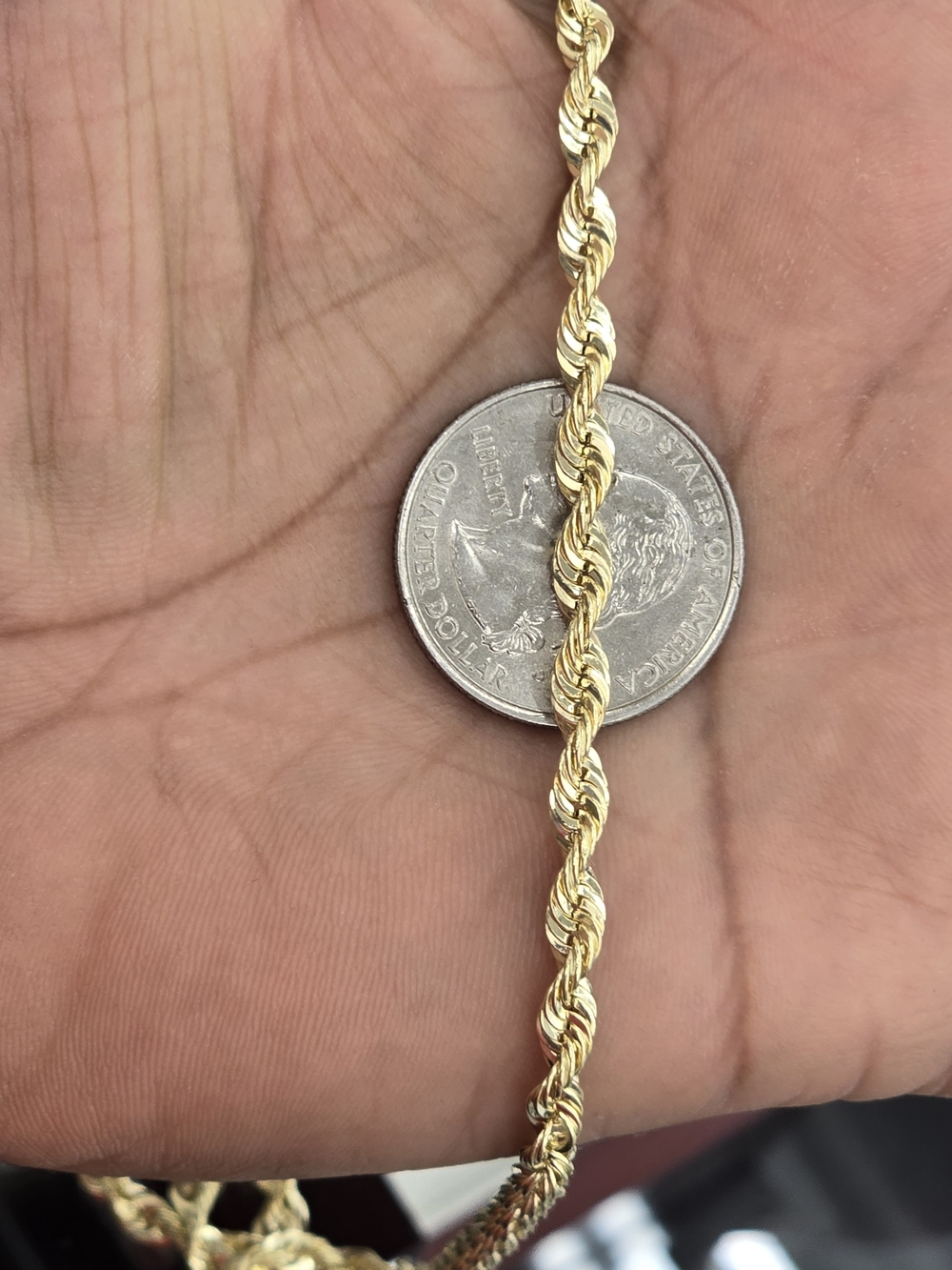 10k Real Gold Rope Chain 4mm 20 Inches - Picture 4 of 9